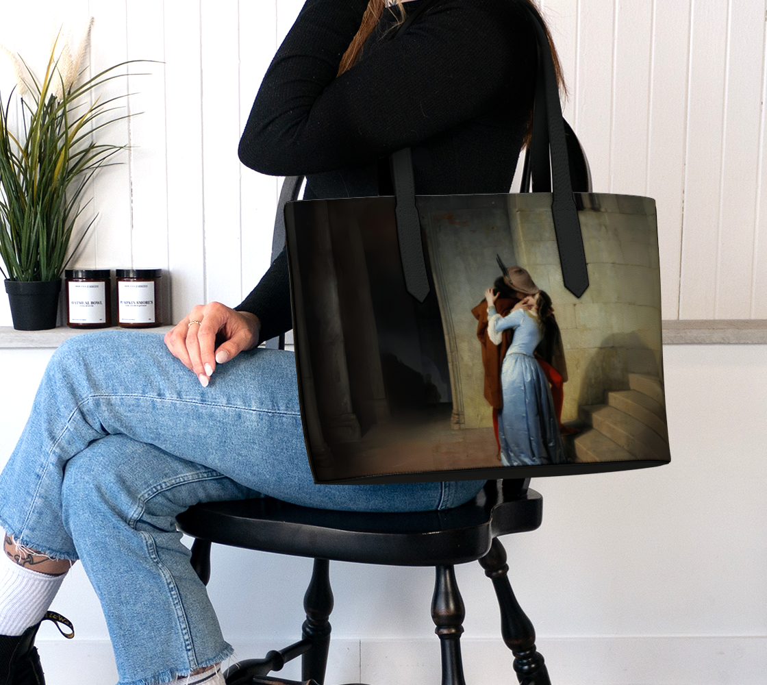 Vegan Leather Tote Overnight Bag
