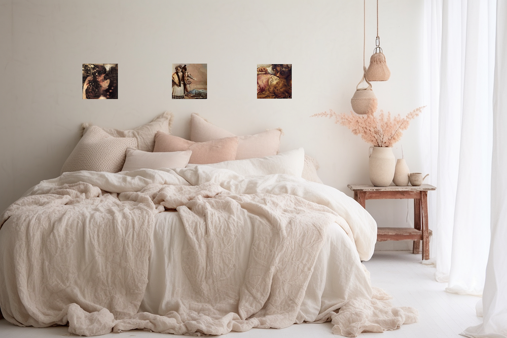 Z Collection - Tender Blush Kissing Wall in Canvas